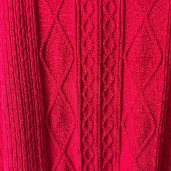 Dressbarn 18/20 red fine cable and rib sweater three quarter sleeve - Picture 6 of 11